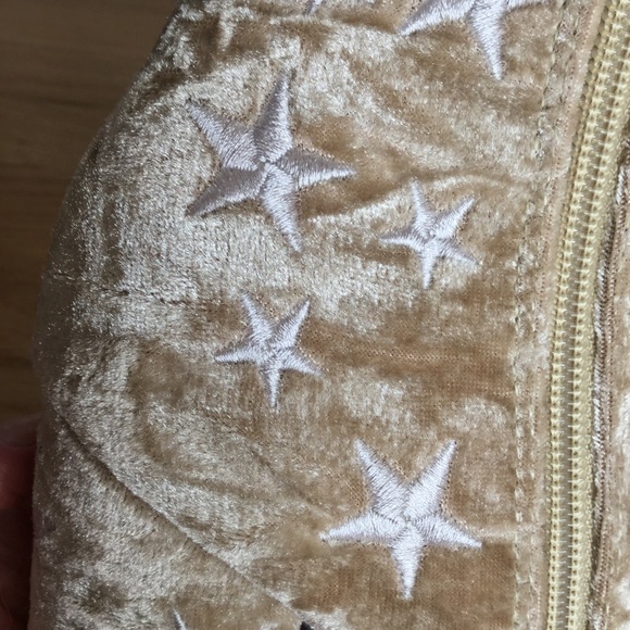 Wild Diva Boots crushed velvet embroidered star ankle stacked heels - Picture 11 of 14